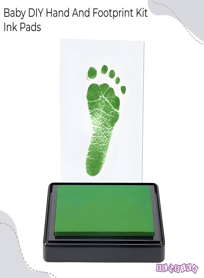 Bembika Baby Finger Print and Footprint Kit inkpad for Kids, Reusable Pad for Baby's Hand and Foot Impression Safe and Non Toxic Ink Pad for Baby Foot Prints and Handprints � (Green) - Image 2